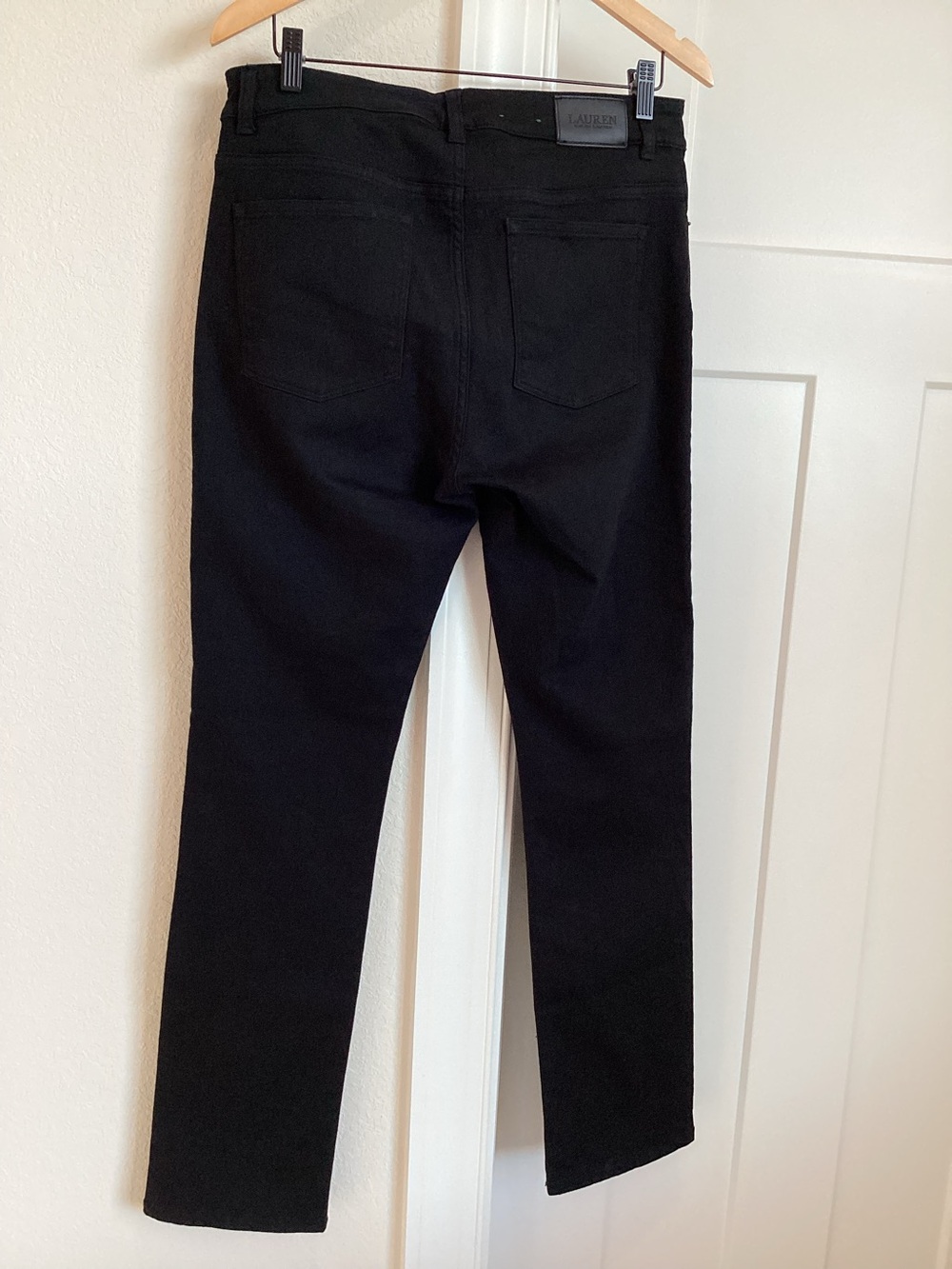 Ralph Lauren High Rise Straight Leg Jean Size 12 Black Denim - Picture 9 of 12